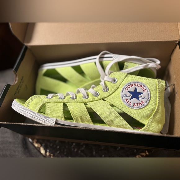 RARE Converse Chuck Taylor Gladiator Mid Neon Lime Yellow • 2013 NOS Women’s 8 - Picture 3 of 17